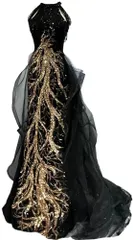 新品 [JINZUOMA] レディース パーティー ドレス ワンピース イブニングドレス 発表会ドレス 演奏会ドレス フォーマル エレガント ファッション スパンコール オフショルダー 披露宴 パーティー 卒業式 (ブラック3XL3XL)