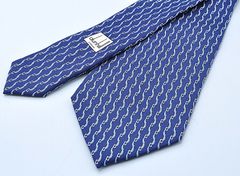 dunhill ダンヒル ネクタイ シルク ネイビー 紺 dロゴ 総柄 幾何学
