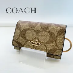 極美品 COACH コーチ シグネチャー キーケース F77998 5連 ブラウン レディース 鞄