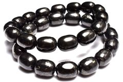 希少 シュンガイト 13-13.5x10-10.5mm チューブ ブレスレット 1個売り