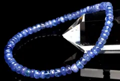 【１点物】AAA☆群青色の結晶 タンザナイト　2-3x4mm　ボタン ブレスレット パワーストーン 天然石 _U9245