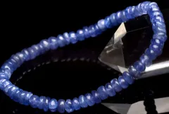 【１点物】AAA☆群青色の結晶 タンザナイト　2-3x5mm　ボタン ブレスレット パワーストーン 天然石 _U9251