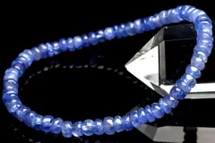 【１点物】AAA☆群青色の結晶 タンザナイト　2-3x4.5mm　ボタン ブレスレット パワーストーン 天然石 _U9250