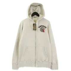 未使用 vanson バンソン ジップパーカー 885V458 LEATHERS CUSTOM SWEAT FULL ZIP PARKA フーディー フルジップ ナチュラル L 71015049のサムネイル