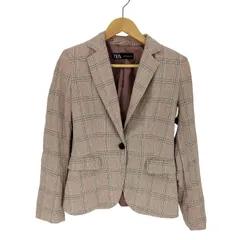 ザラ ZARA チェック柄 シングルブレスト テーラード ジャケット レディース US：0-2 
