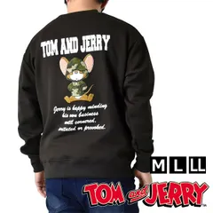トムとジェリー スウェット《17ブラウン》新品 未使用 サガラ刺繍 メンズ ダンボールニット トレーナー 選べる2柄 トム ジェリー アップリケ 迷彩 カモフラ キャラクター ストリート 【H4O】【ゆうパケット】ファッション メンズ M L LL 春 秋 冬