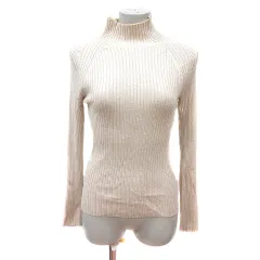 アーバンリサーチ URBAN RESEARCH ITEMS ニット カットソー ハイネック 長袖 リブ F ライトベージュ /MN