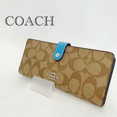 COACH コーチ シグネチャー スリム ウォレット C2380 CH414 長財布  ブラウン ブルー  レディース 鞄