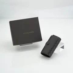 ボッテガ・ヴェネタ BOTTEGA VENETA イントレチャート 4連キーケース レザー ブラウン 美品