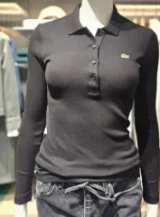 LACOSTE ラコステ スリムフィット チャコール レディース ポロTシャツ カラーTシャツ 長袖