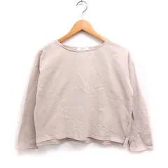 サマンサモスモス SM2 blue コットン Tシャツ カットソー 長袖 ボートネック 無地 F ベージュ /FT9