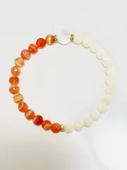 愛情　幸せな結婚　‼️  6ミリ　　キラキラ　サードオニキス　マザーオブパールブレスレット