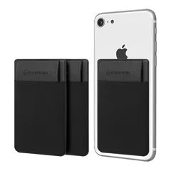 【新品】 Sinjimoru 手帳型 カードケース、SUICA PASMO カード入れ パース ケース iphone, android 対応 スマホ 背面 カードホルダー。 シンジポ-チflap ブラック [三つ] 0