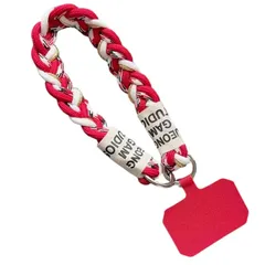 【新品】 [HANA's shop] スマホ ハンドストラップ 太め 編み込み 手首 3色 落下防止 iPhone/Android 対応 全機種対応 可愛い 韓国風 携帯ストラップ スマホアクセサリー (レッド)