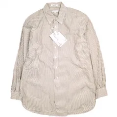 新品 Engineered Garments エンジニアードガーメンツ アメリカ製 19 Century BD Shirt - Cotton Stripe ストライプ ボタンダウンシャツ S Brown/White 長袖 19th トップス g25246