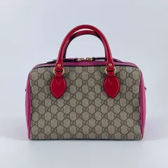 GUCCI（グッチ）　GGスプリーム　スモール　ボストンバッグ　409529　ピンク
