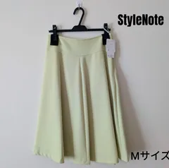 新品タグ付 ベルメゾン StyleNote フレアスカート M ライトグリーン 裏地付