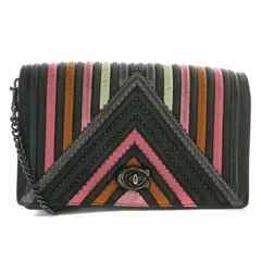 コーチ COACH フォルドオーバー ショルダーバッグ レザー チェーン ターンロック ロゴ マルチカラー 27091 /XZ ■GY18