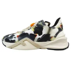 未使用 23SS FENDI フェンディ FLOW フロー ローカット スニーカー シューズ Fロゴ ズッカ柄 5 ホワイト ブラック マルチカラー 7E1583 メンズ 古着 中古 USED