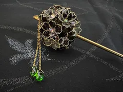 華かんざし　成人式・卒業式・ギフトにピッタリの華やか髪飾り　揺れる雫ビーズ　下がり雫　桜モチーフ　和装　七五三　結婚式　入学式　浴衣　着物　袴　振袖　一輪挿し　インテリア　和モダン