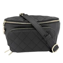 シャネル ウエストバッグ レディース 肩掛け マトラッセ チェーン ボディバッグ ココマーク CHANEL AS0465 キャビアスキン ブラック 黒 ゴールド金具 美品【中古品】