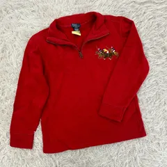 Polo by Ralph Lauren ポロ バイ ラルフ ローレン ハーフジップスウェット トリプルポニー 3ホースマン ヴィンテージ 90s キッズ140cm 150cm