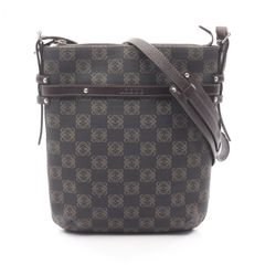 美品 LOEWE ロエベ リピートアナグラム PVC×レザー ショルダーバッグ