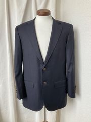 美品 ダンヒル[2XL カシミヤ混]テーラードジャケット グリーンネイビー