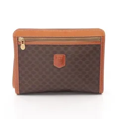 セリーヌ CELINE セカンドバッグ クラッチバッグ マカダム ダークブラウン/ブラウン PVCコーティングキャンバス レザー マカダム セカンドバッグ レディース
