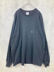 SHIPS シップス SHIPSロゴ ポケット ロングスリーブ Tシャツ sizeXL/黒 ■■メンズ