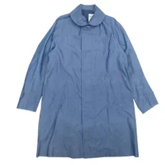 良品 ORCIVAL オーシバル 丸襟 シャンブレー ステンカラーコート スプリングコート ジャケット アウター 0 紺 レディース 古着 中古 USED