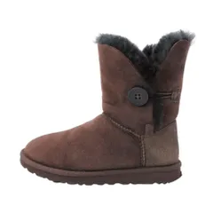 美品 UGG australia アグ オーストラリア ベイリーボタン ムートンブーツ ショートブーツ ボア シューズ 6/23.0 ブラウン レディース 古着 中古 USED