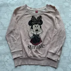 ディズニー ミニーマウス ラグラン スウェット トレーナー Mサイズ くすみピンク