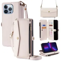 手帳型ケース ショルダーケース iphone 手帳型 ショルダーケース レザー for iPhone 13 Pro Max 斜め掛けと手持ちー スマートフォンケース 財布型 対応 アイフォン 肌触り良い 便利