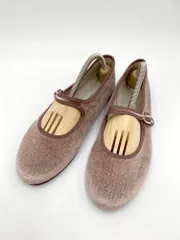 LA CADENA ラカデナ ベロア ワンストラップ シューズ size37/ピンク ■■レディース