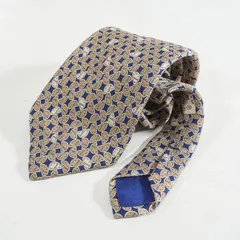 ダンヒル dunhill シルクネクタイ 時計柄 総柄 ブルー イタリア製 メンズ 高級 ビジネス フォーマル 大剣幅9.5cm 美品
