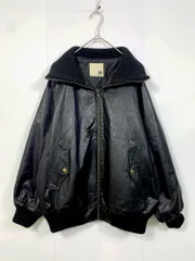 Java ジャバ jv1070055 リブタートル フェイクレザー ジャケット sizeM/黒  ◆■レディース