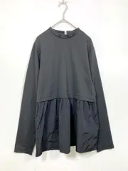 green label relaxing グリーンレーベルリラクシング ユナイテッドアローズ 3612-699-2356 定価6930円 ハイネック ペプラム ロングスリーブ Tシャツ カットソー 黒 ■■レディース