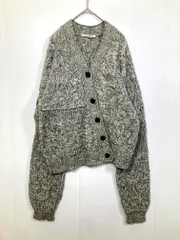 BEAUTY & YOUTH ビューティ&ユース ユナイテッドアローズ 1628-699-0893 定価12100円 ランダムケーブル アシンメトリー カーディガン ライトグレー ■■レディース