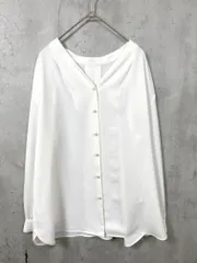 NATURAL BEAUTY BASIC ナチュラルビューティベーシック 017-0110809 フロントパールボタン ブラウス シャツ sizeM/白 ■■レディース