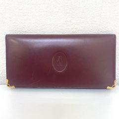 ほぼ未使用 カルティエ 長財布 財布 マストライン がま口 ボルドー