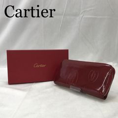 C ドゥ カルティエ フラップ付 長財布 チェリーレッド プレゼントに 