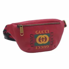 【返品OK】グッチ ボディバッグ 527792 ウエストバッグ レザー シェリーライン 赤 レッド【送料無料】【中古】