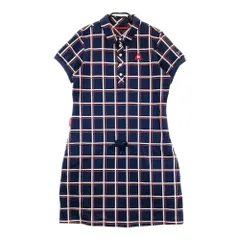 サイズ：L LE COQ GOLF ルコックゴルフ  半袖ワンピース チェック柄 ネイビー系 [240101634038] ゴルフウェア レディース ストスト