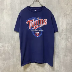 古着 used　MLB メジャーリーグ　TWINS　ミネソタツインズ　半袖プリントTシャツ　ネイビー　紺　野球　Mサイズ【値引き交渉OK！】