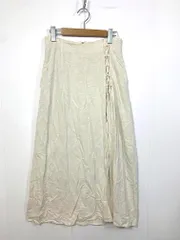 Rope Picnic ロペピクニック GDC11330 リネン混レースアップフレア スカート size40/ベージュ ■■レディース
