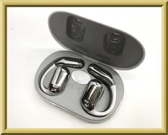 オープンイヤー型 骨伝導イヤホン ワイヤレスイヤホン Bluetooth ホワイト×シルバー LED残量表示 Type-C タイプC充電式 ケース付 動作確認済