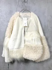 新品 style zampa for the holidays スタイルザンパフォーザホリデイズ Z23112 ボア ファー ドッキング アウター ジャケット sizeM/白 ◆■レディース