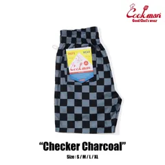 Cookman Chef Pants Short Checker Charcoalのサムネイル