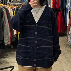 ZARA シャギーニット カーディガン ボーダー モヘア風 韓国 y2k - メルカリ